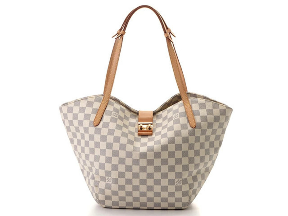 LOUIS VUITTON Salina Shoulder Bag Damier Azur White